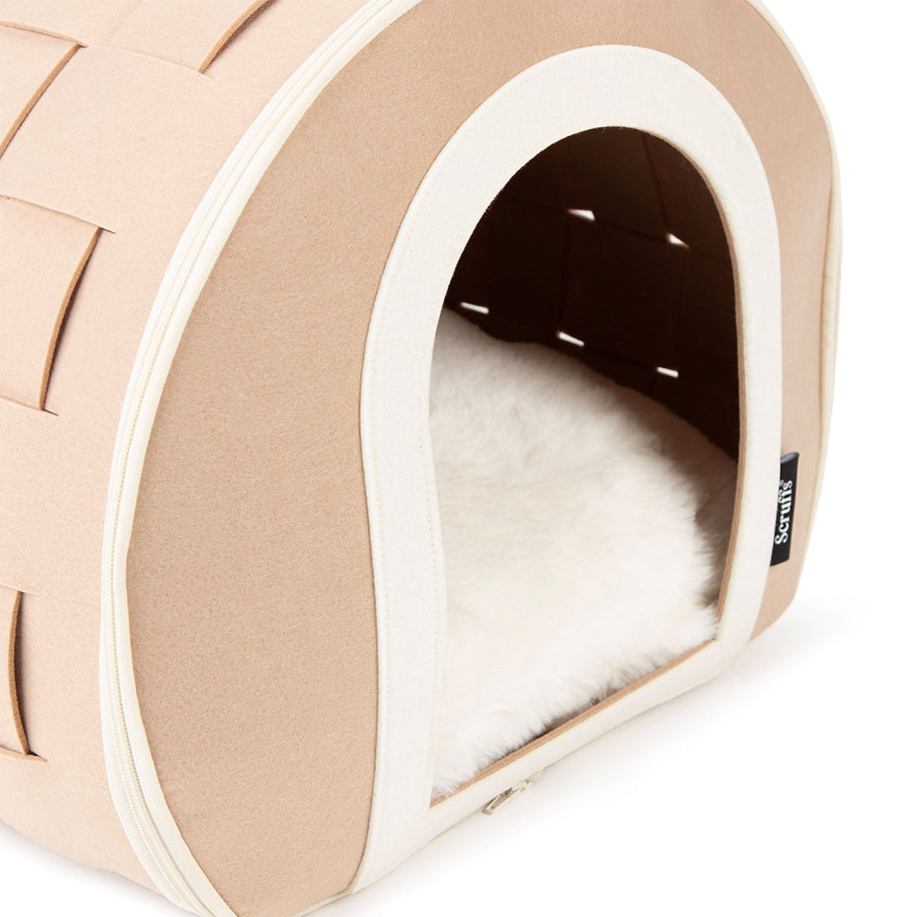 Scruffs Stockholm Tan Felt Cave Cat Bed