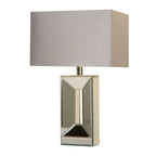 Sleek Geo Chrome Mirror-Finish Table Lamp