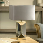 Sleek Geo Chrome Mirror-Finish Table Lamp
