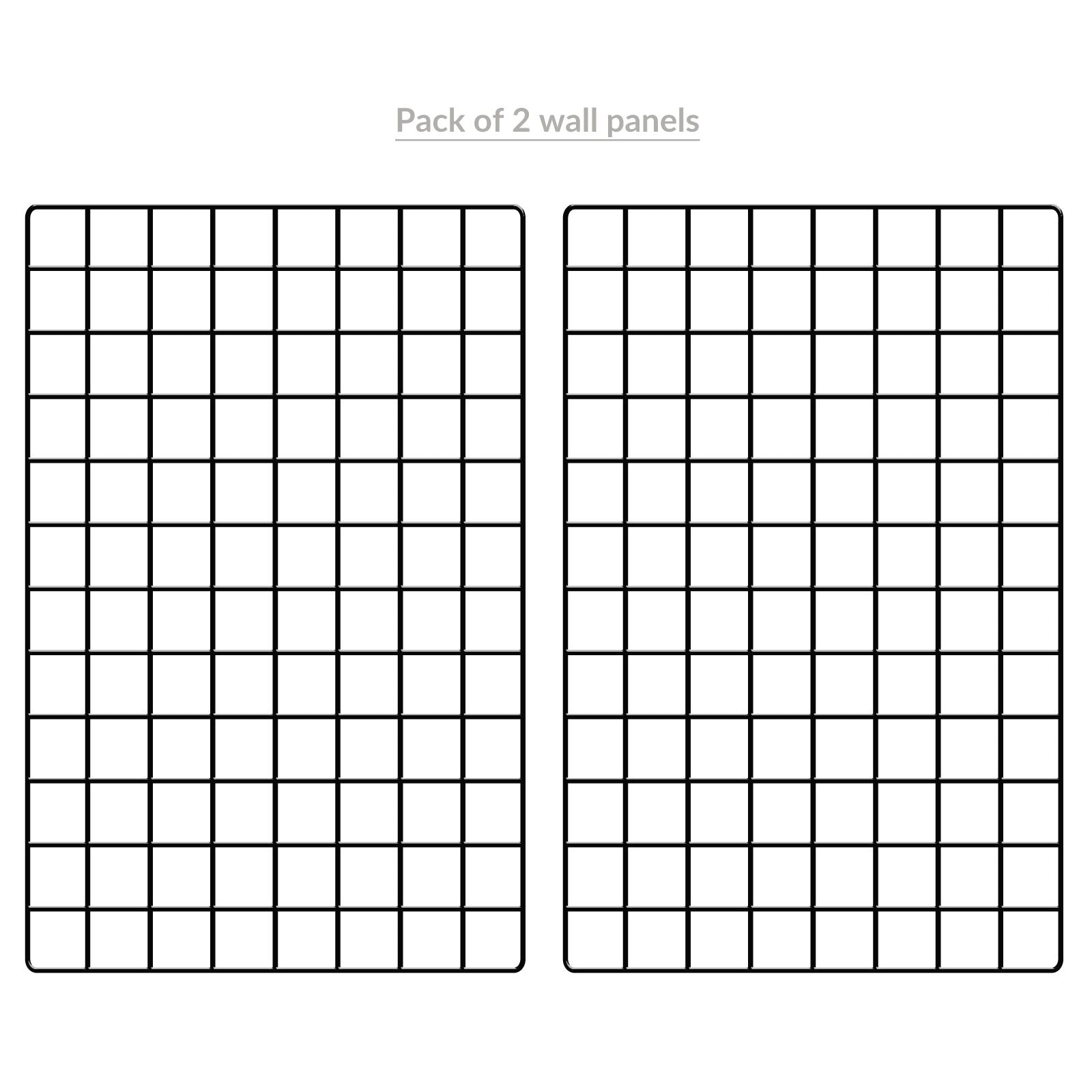 Hanging Grid Organisation & Photo Wall Panels - Pack of 2 Black | Pukkr
