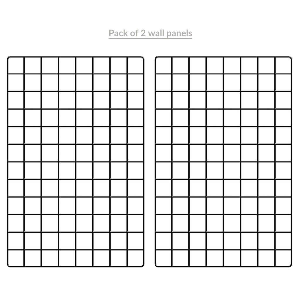 Hanging Grid Organisation & Photo Wall Panels - Pack of 2 Black | Pukkr