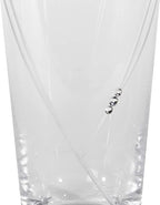 Etched Heart Detail Crystal Glass Vase | M&W