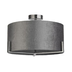 Texture Grey Velvet 3Lt Ceiling Light Fitting