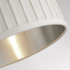Pleated Velvet Ivory Shade With Metallic Silver Inner (40cm)