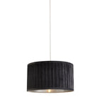 Pleated Velvet Grey Shade With Metallic Silver Inner (30cm)