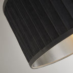 Pleated Velvet Grey Shade With Metallic Silver Inner (30cm)