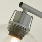 Clear Glass And Grey Task Table Lamp