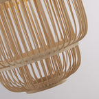 Black Floor Lamp With Bamboo Frame Shade
