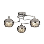 3Lt Rose Chrome Glass Flush Ceiling Light
