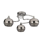 3Lt Rose Chrome Glass Flush Ceiling Light