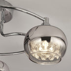 3Lt Rose Chrome Glass Flush Ceiling Light