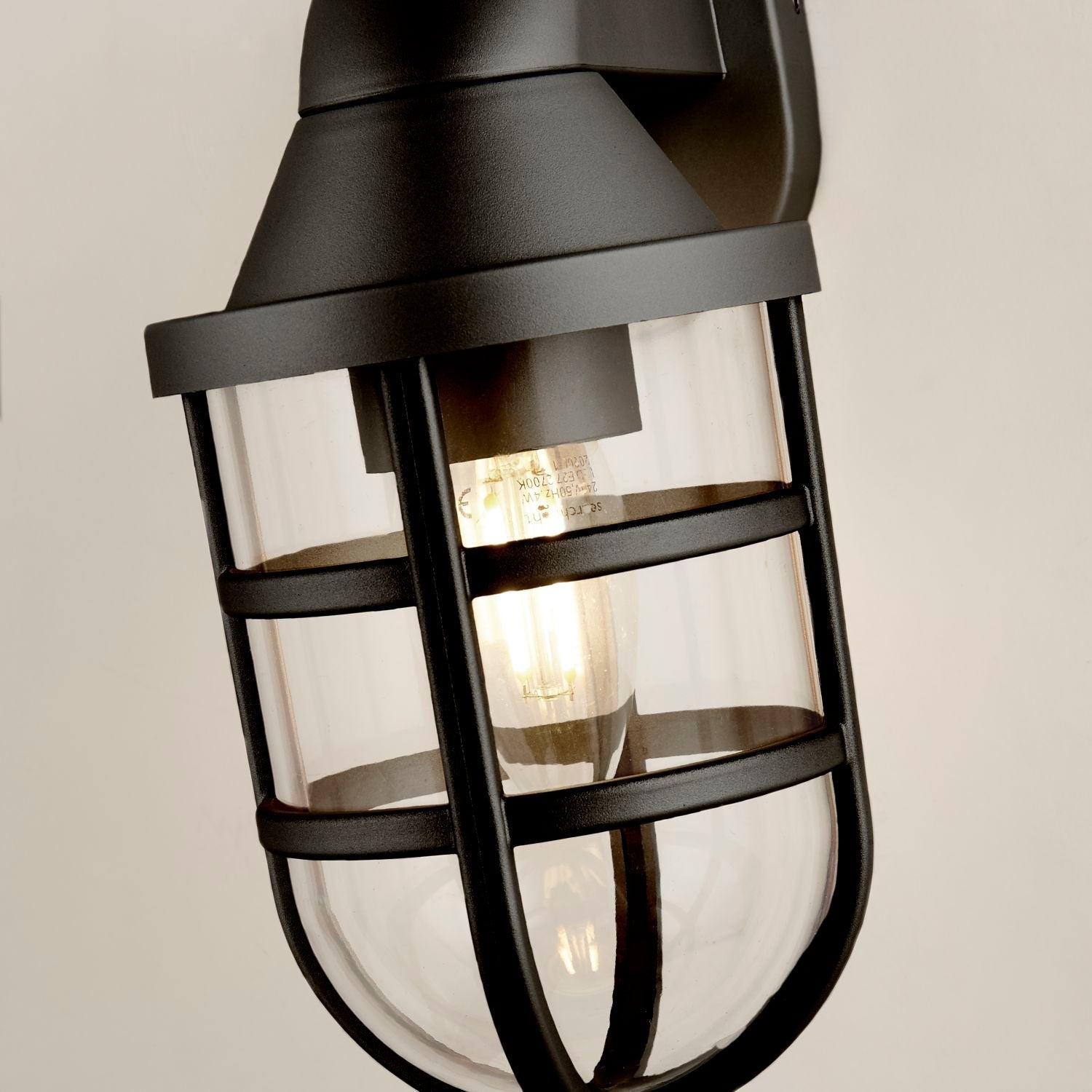 Black Cage Outdoor Light Wall Bracket