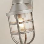 Silver Cage Outdoor Light Wall Bracket