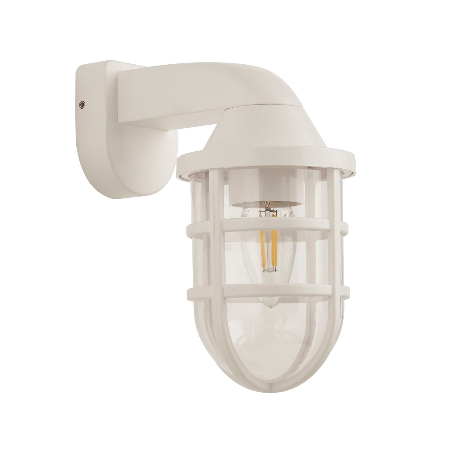 White Cage Outdoor Light Wall Bracket
