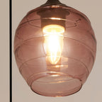 3 Light Pink Glass Pendant Ceiling Light