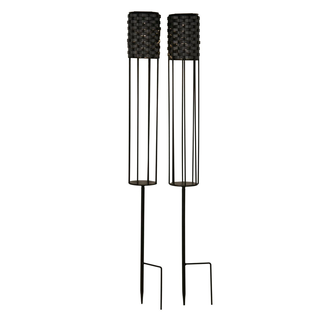 Rattan Solar Stake Light - Set Of 2