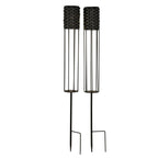 Rattan Solar Stake Light - Set Of 2
