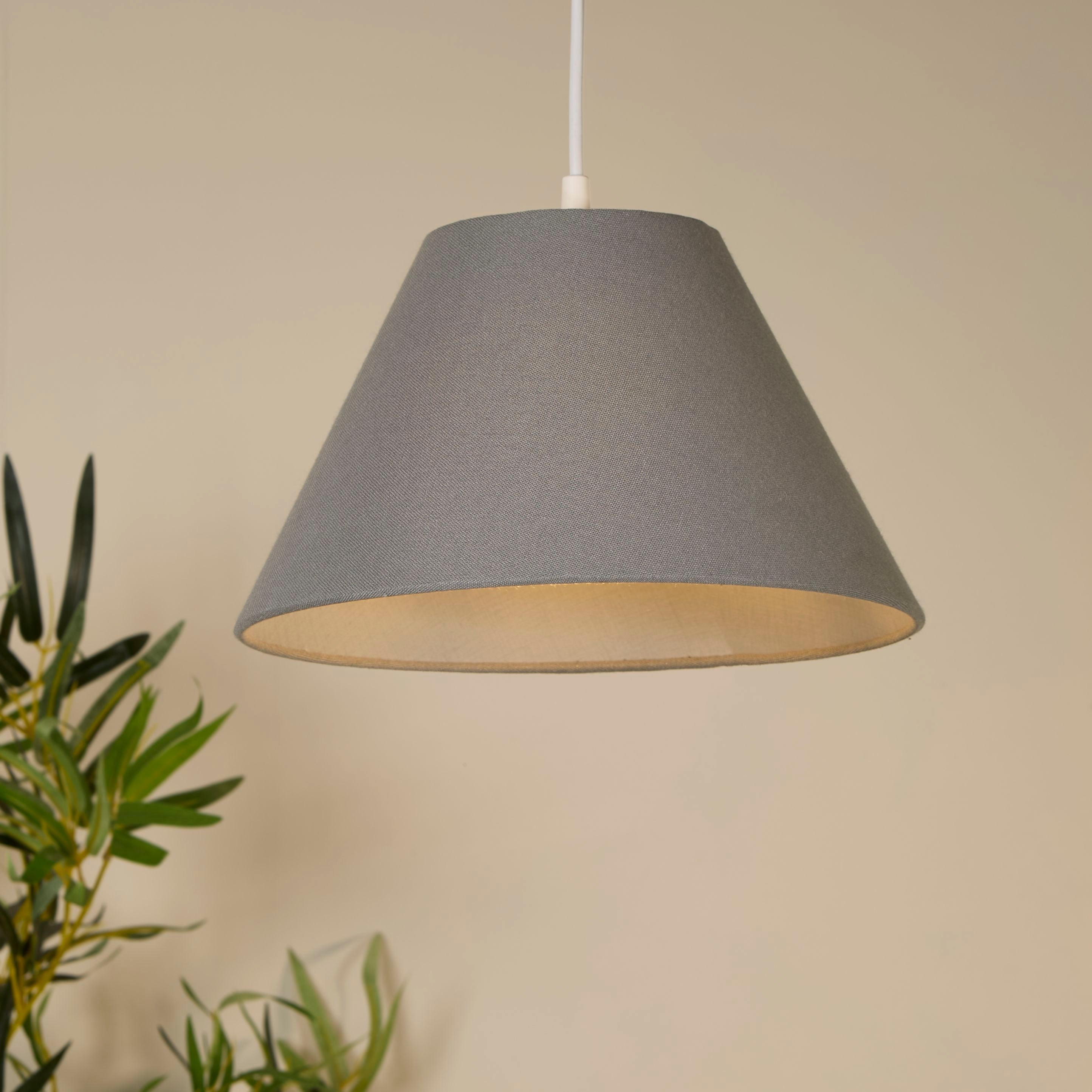 Grey Linen Coolie Light Shade (28cm)