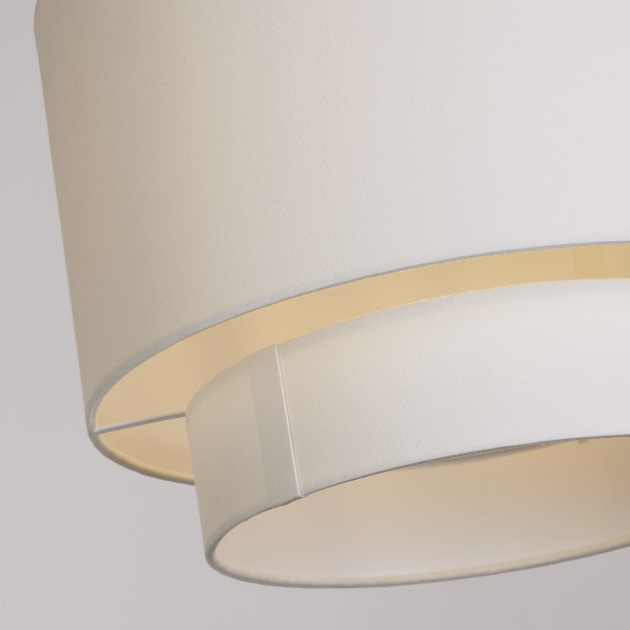White Two Tier Drum Shade (30cm)