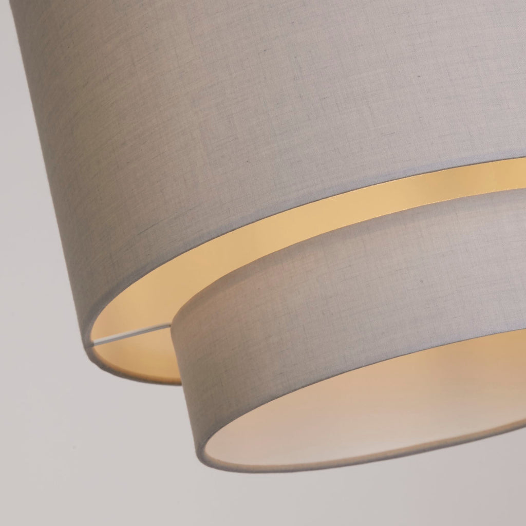 Grey Two Tier Drum Shade (30cm)