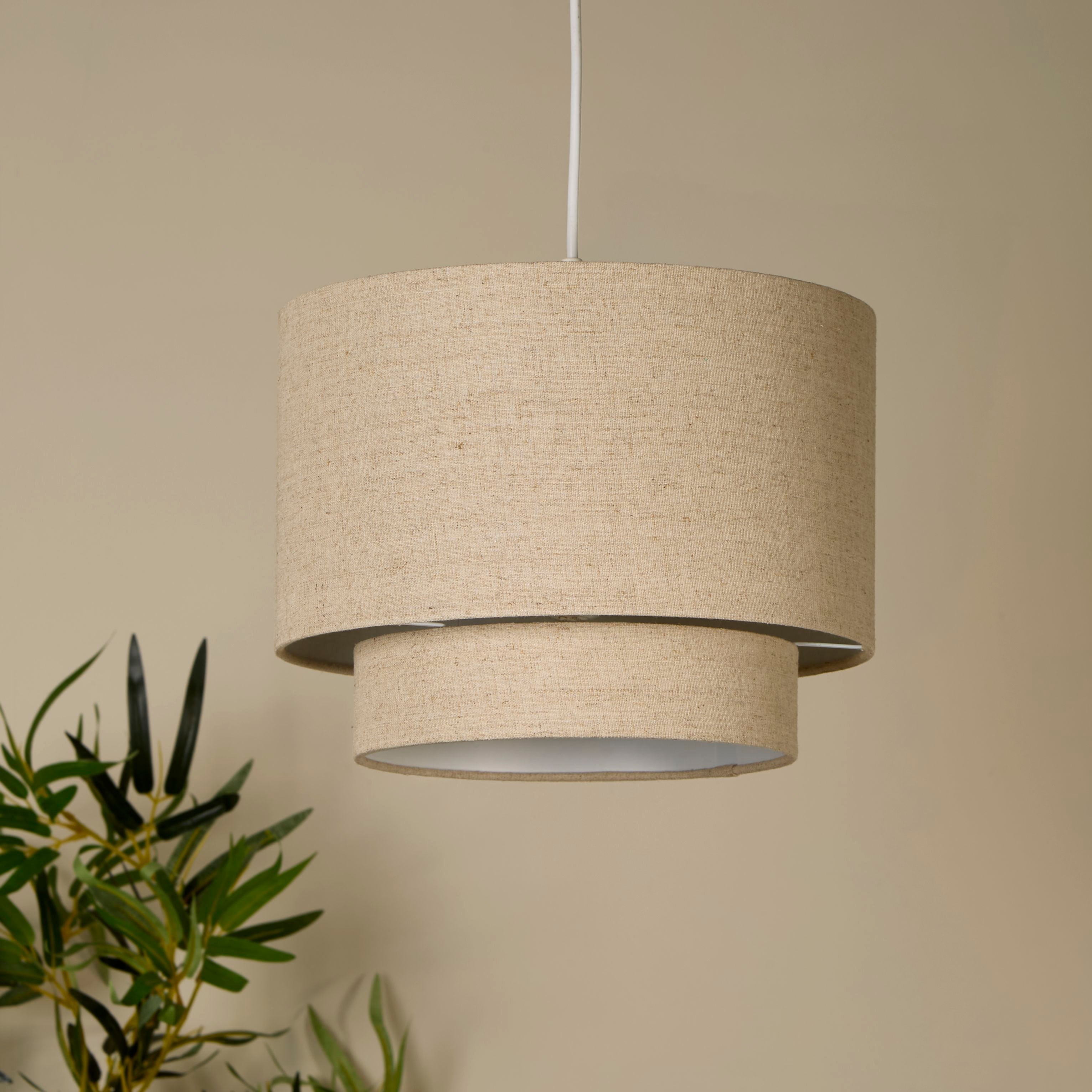 Natural Two Tier Drum Shade (30cm)
