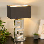 Mirror Table Lamp with Grey Shade