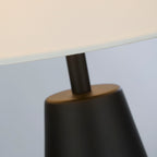 Matt Black Touch Table Lamps with Linen Shades (Pair)