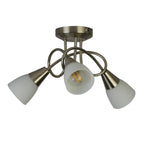 3 Light Satin Silver Ceiling Light