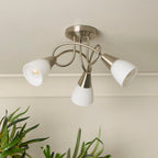 3 Light Satin Silver Ceiling Light