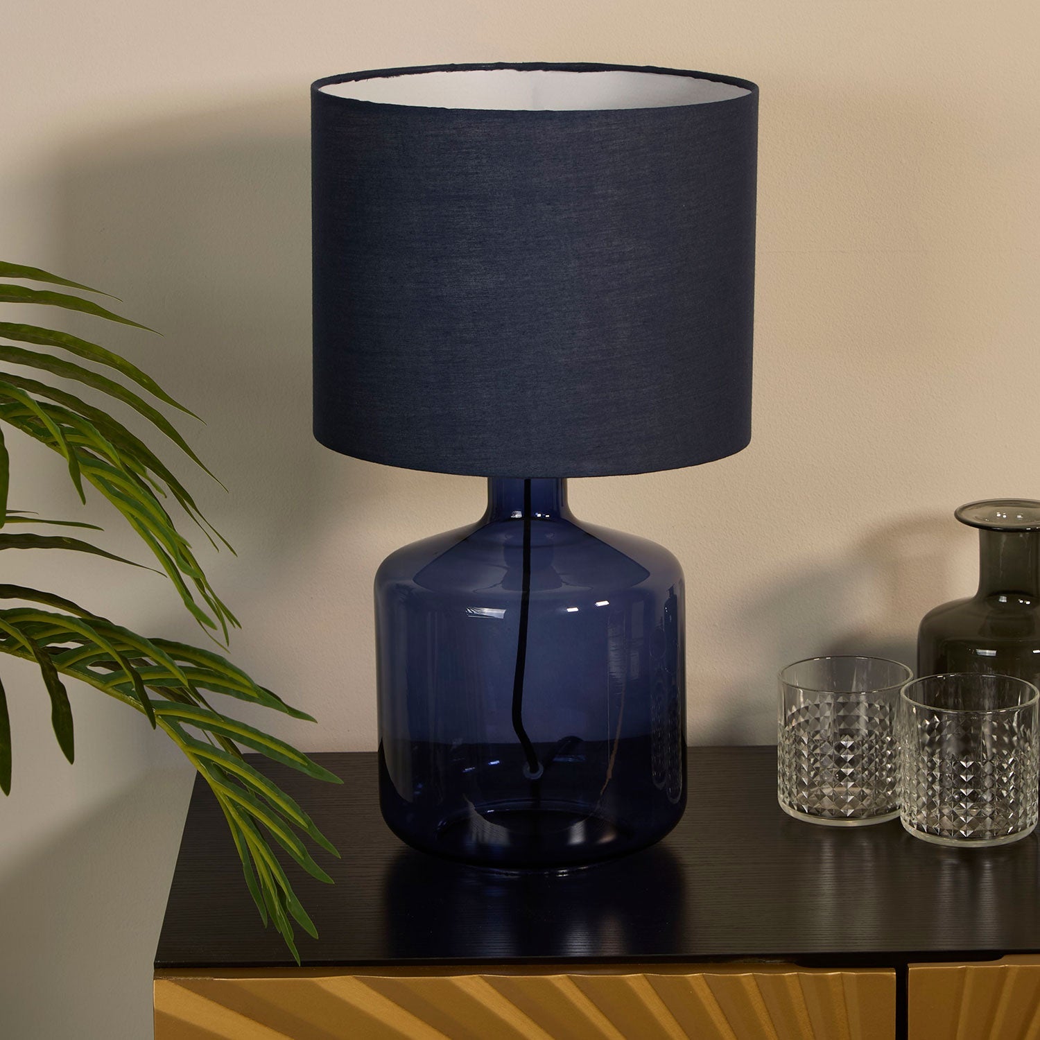 Blue Glass Table Lamp