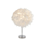 White Feather Shade Table Lamp