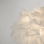 White Feather Shade Table Lamp