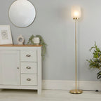 Flute Frosted Ribbed Acrylic Shade Floor Lamp