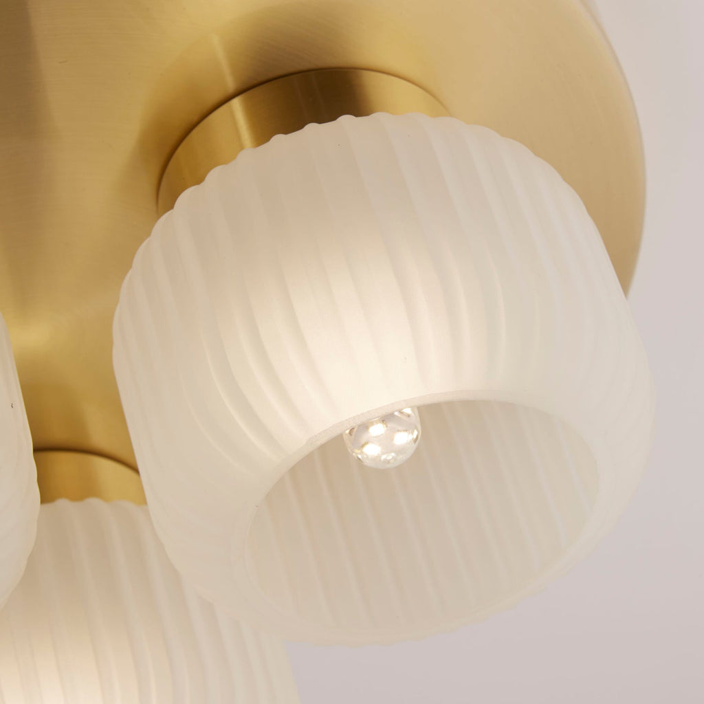 Flute Frosted Ribbed Acrylic 3 Shade Ceiling Light