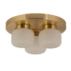 Flute Frosted Ribbed Acrylic 3 Shade Ceiling Light