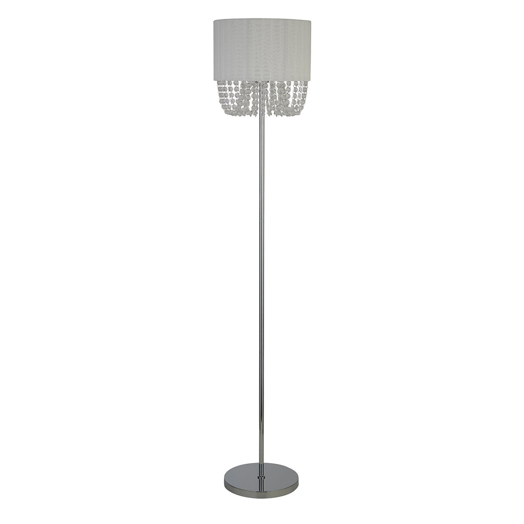 Luna White Floor Lamp with Acrylic Drops