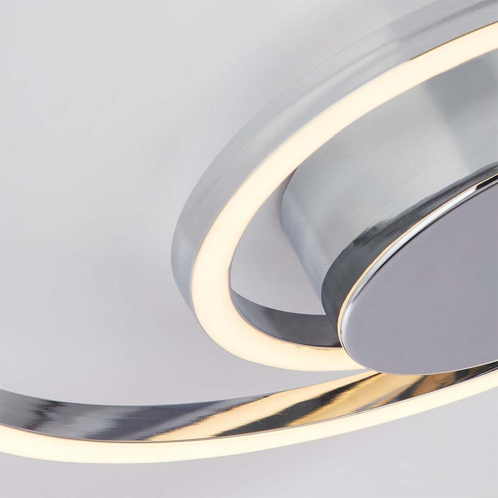 Orbit Glow Chrome LED Ceiling Flush Light