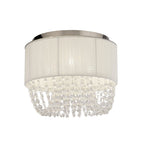 Luna White Ceiling Flush Light with Acrylic Drops