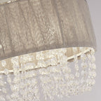 Luna Grey Ceiling Flush Light with Acrylic Drops