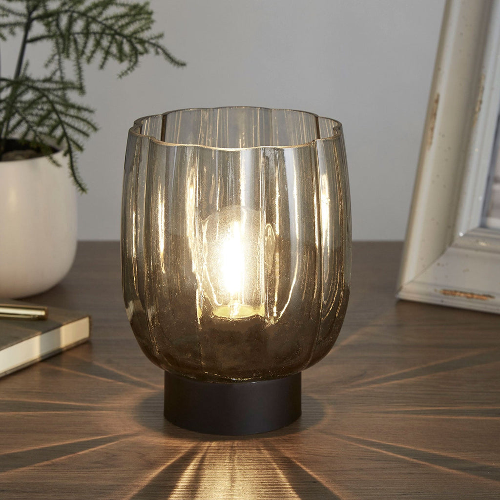 Eclipse Smoke Acrylic Battery Table Lamp
