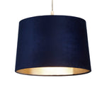 Navy Velour Velvet Tapered Drum Easy Fit Shade