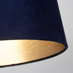 Navy Velour Velvet Tapered Drum Easy Fit Shade