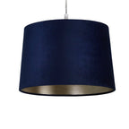 Navy Velour Velvet Tapered Drum Easy Fit Shade