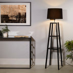 Tower Shelf Light Black Floor Lamp