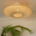 Willow Natural Woven Rattan Shade Ceiling Flush Light