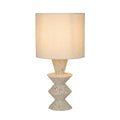 Terra Textured Ceramic Zigzag Table Lamp with Linen Shade