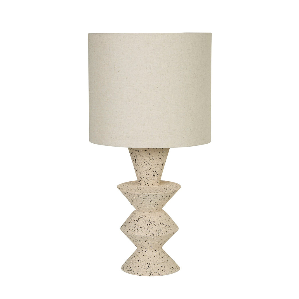 Terra Textured Ceramic Zigzag Table Lamp with Linen Shade
