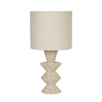 Terra Textured Ceramic Zigzag Table Lamp with Linen Shade