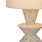 Terra Textured Ceramic Zigzag Table Lamp with Linen Shade