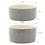 Scruffs Grey Classic Large Food & Drink Dog Bowl Set